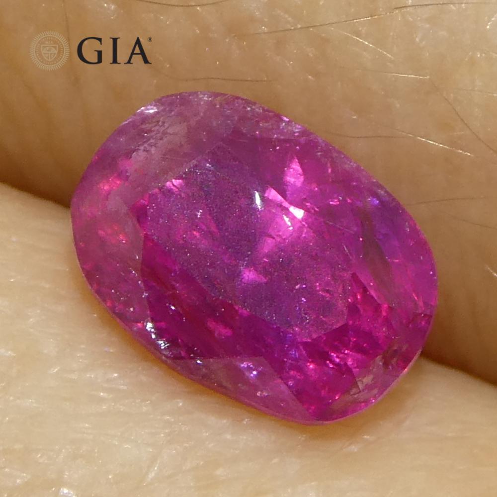 1,34 carati di rubino rosso purpureo certificato GIA non riscaldato in vendita 8