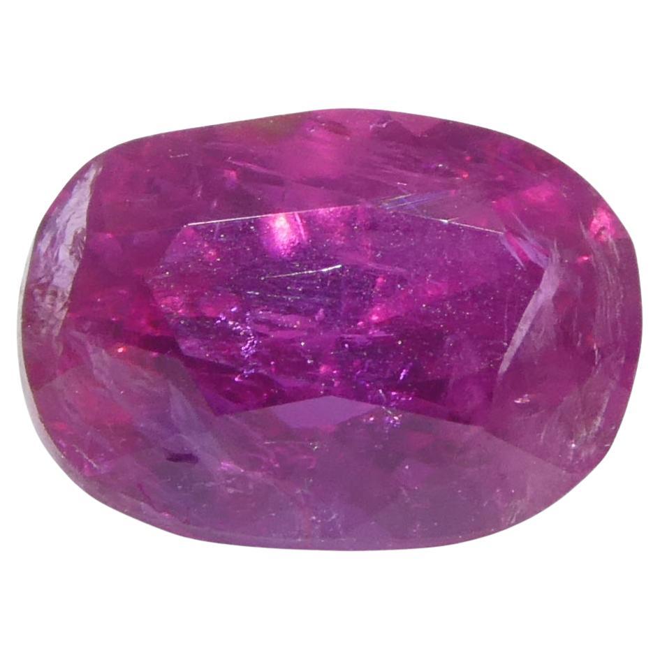 1.34ct Cushion Purplish Red Ruby GIA Certified Unheated