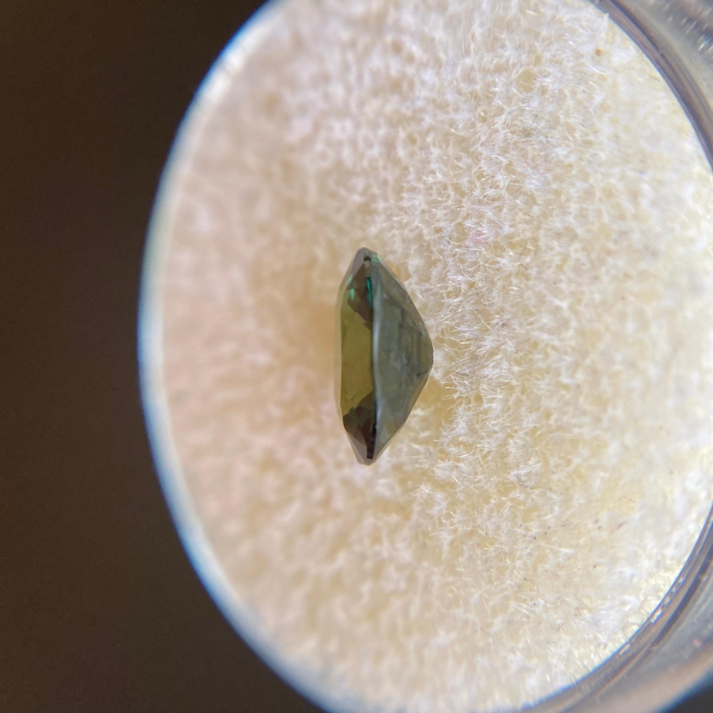 1.34ct Deep Green Sapphire Oval Cut Rare Loose Gem 4