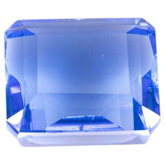 134ct Emerald-Cut Blue Topaz Gemstone 