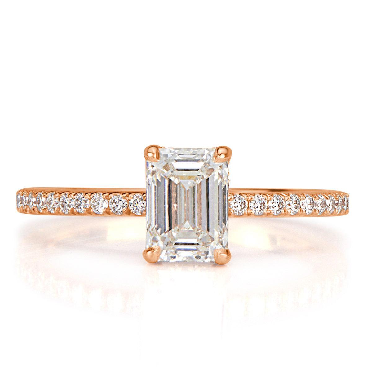 1.34ct Emerald Cut Diamond Engagement Ring For Sale