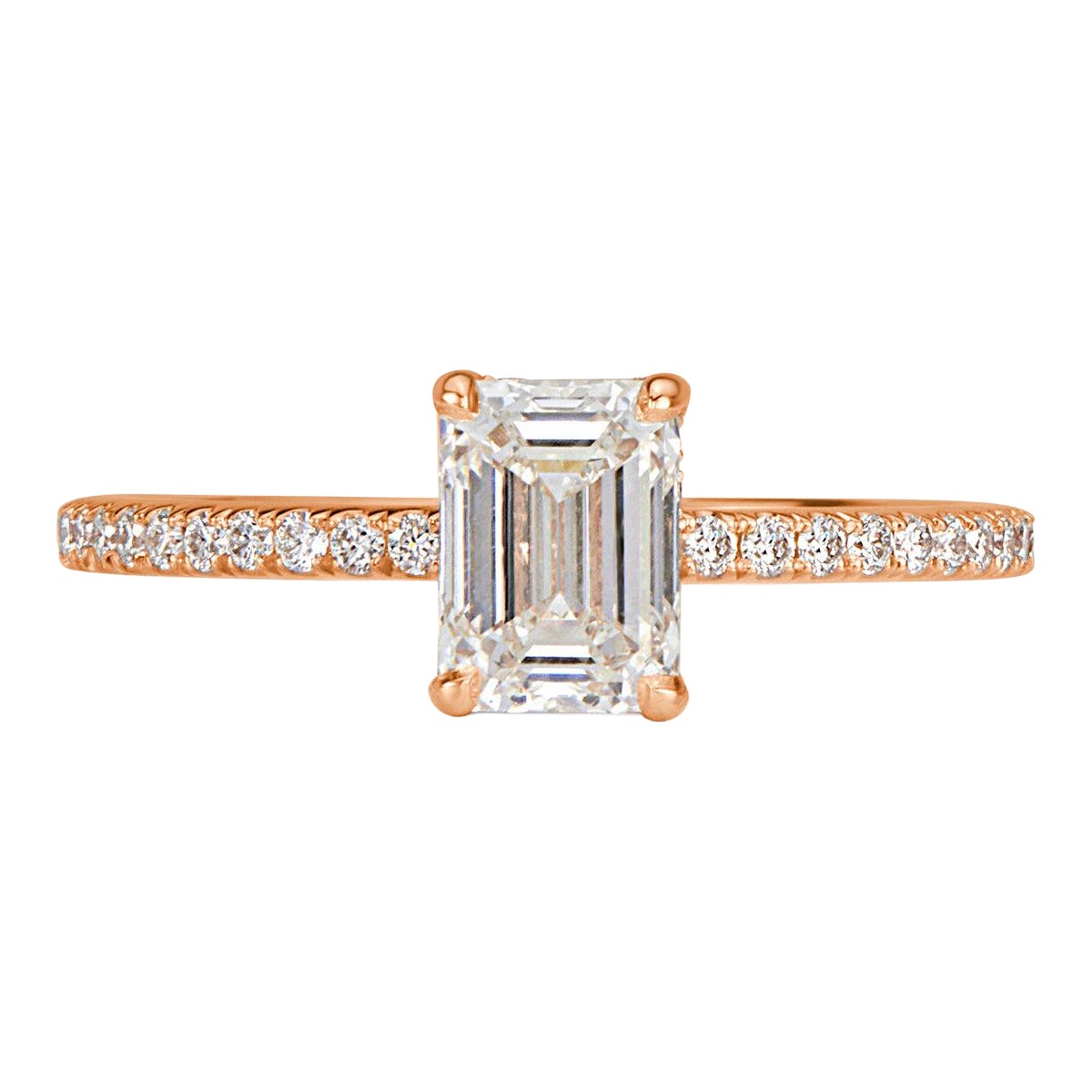 1.34ct Emerald Cut Diamond Engagement Ring