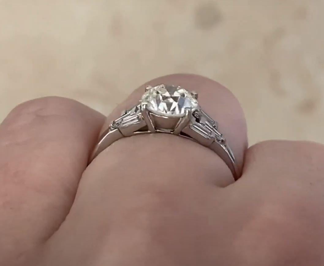 1.34ct Old European Cut Diamond Engagement Ring, VS1 Clarity, Platinum For Sale 3