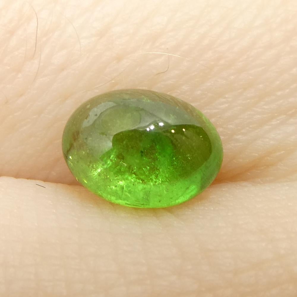 grenat tsavorite vert cabochon ovale de 1,34 carat, non chauffé en vente 9
