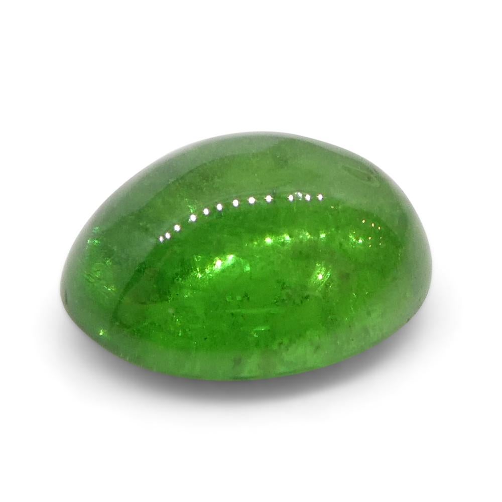 grenat tsavorite vert cabochon ovale de 1,34 carat, non chauffé en vente 2