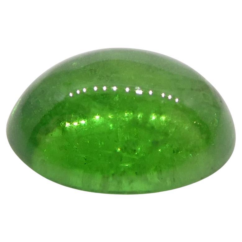 1.34ct Oval Cabochon Green Tsavorite Garnet from Kenya, Unheated