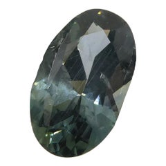 1,34ct Zaffiro ovale grigio verdastro Teal Certificato GIA USA (Montana)
