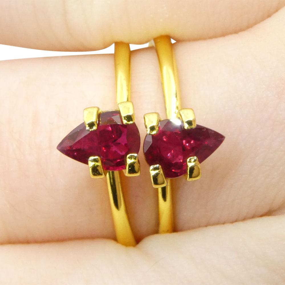 1.34ct Pear Red Ruby from Thailand Pair For Sale 8