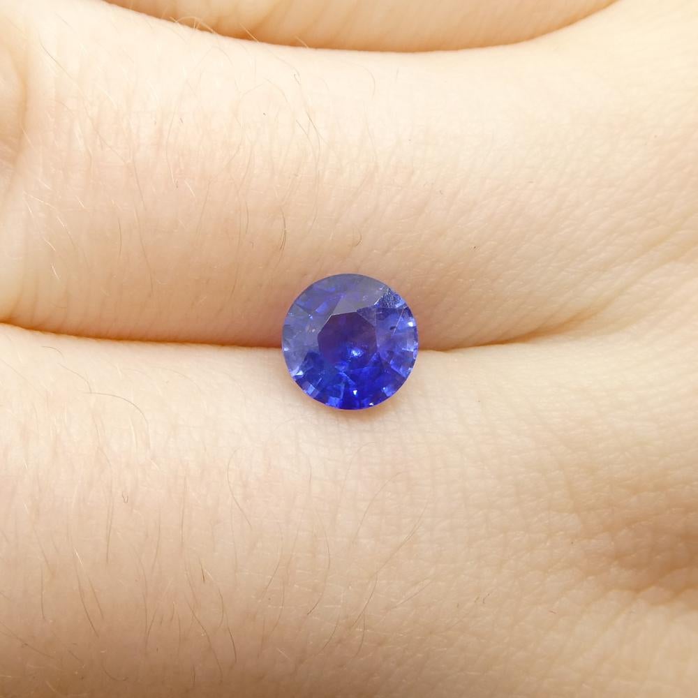 1.34ct Round Blue Sapphire from Sri Lanka For Sale 7