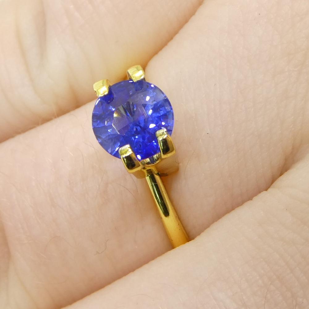 1.34ct Round Blue Sapphire from Sri Lanka For Sale 8
