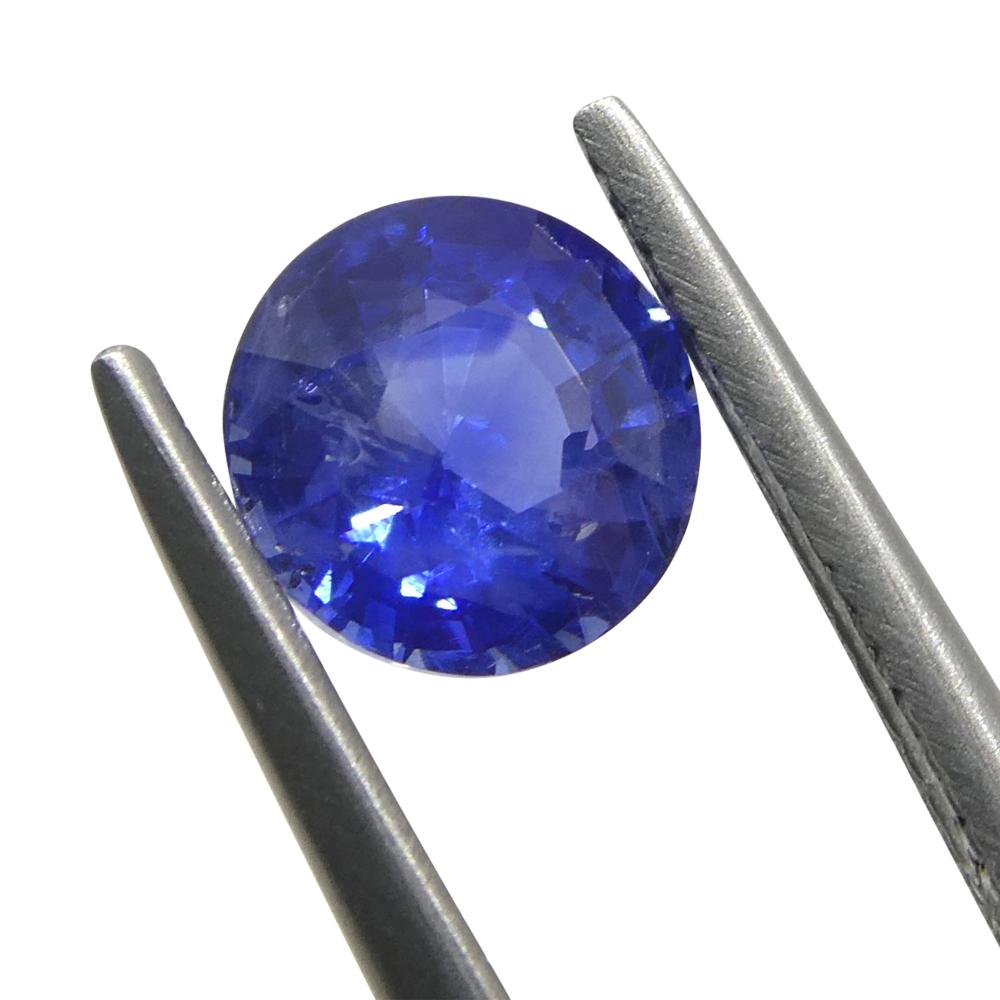 Brilliant Cut 1.34ct Round Blue Sapphire from Sri Lanka For Sale