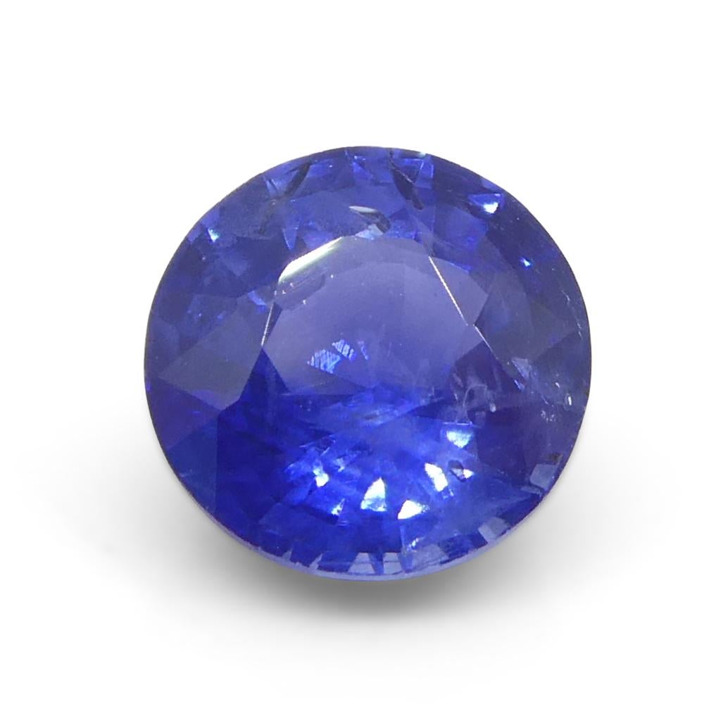 1.34ct Round Blue Sapphire from Sri Lanka In New Condition For Sale In Toronto, Ontario