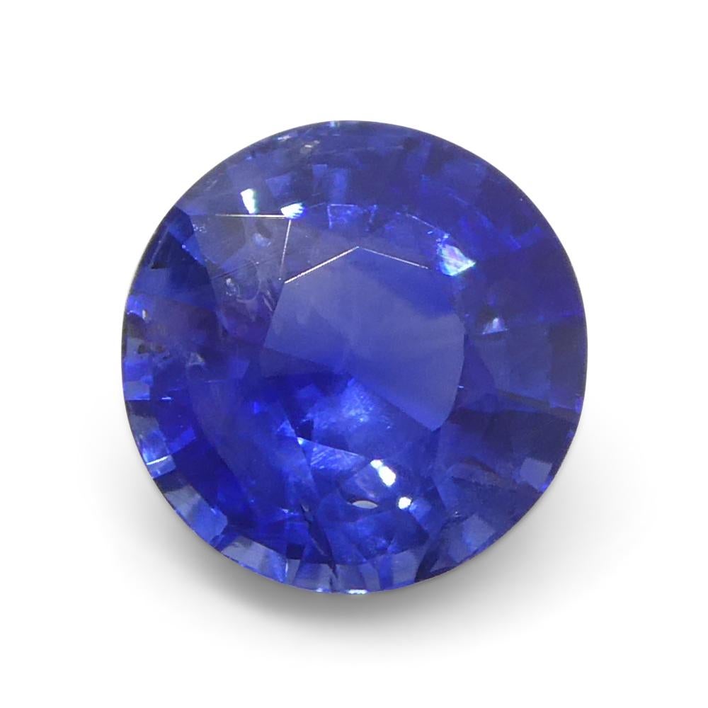 Women's or Men's 1.34ct Round Blue Sapphire from Sri Lanka For Sale