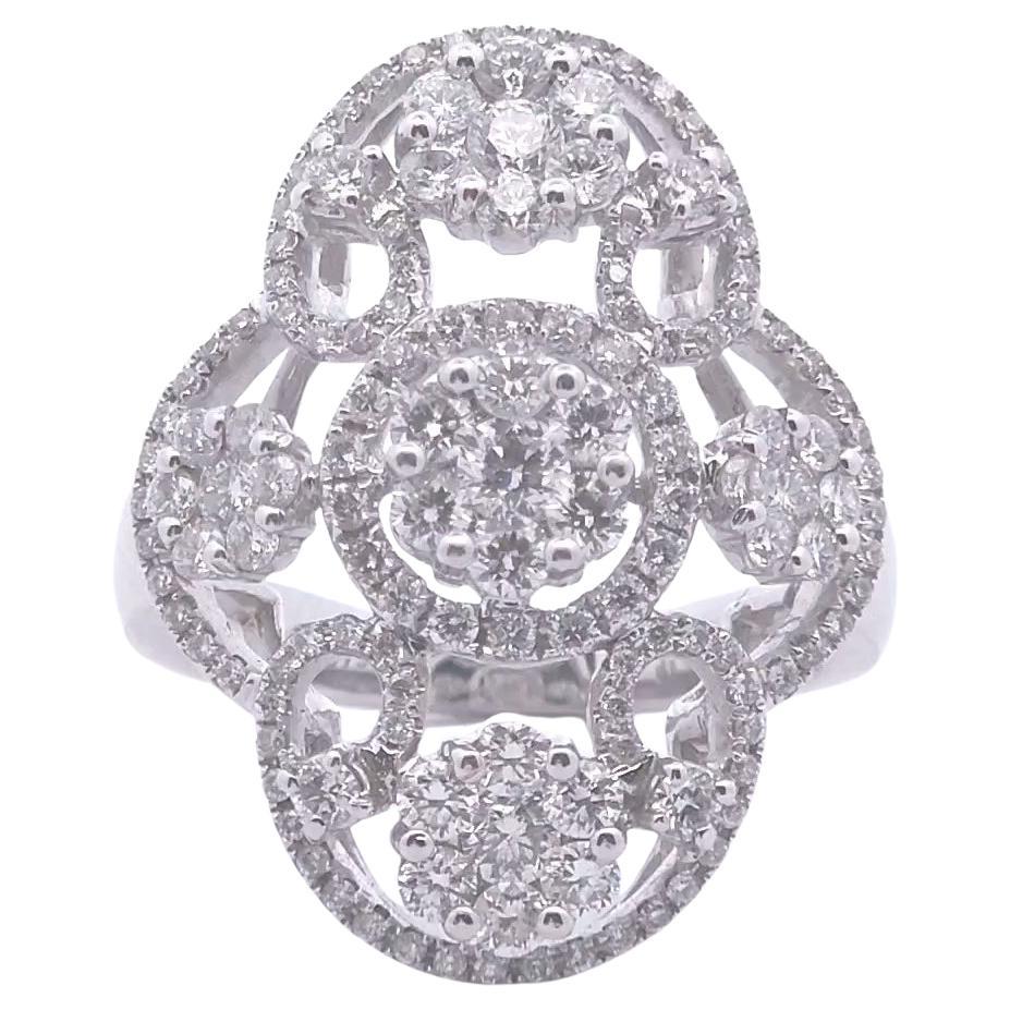 1¾ct Round Diamond Illusion Statement Ring in 18k Gold