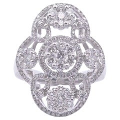 1¾ct Round Diamond Illusion Statement Ring in 18k Gold