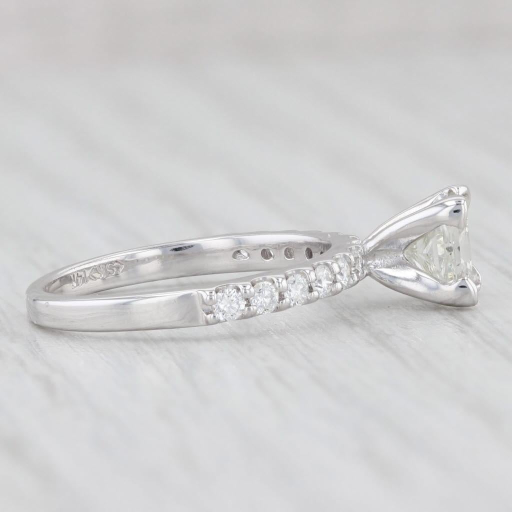 Women's 1.34ctw Princess Diamond Engagement Ring 14k White Gold Size 6 EGL Cert For Sale