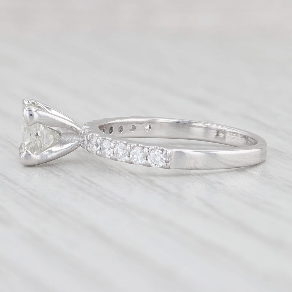 1.34ctw Princess Diamond Engagement Ring 14k White Gold Size 6 EGL Cert For Sale 3