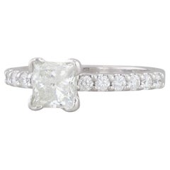 1.34ctw Anillo de Compromiso de Diamante Princesa 14k Oro Blanco Tamaño 6 EGL Cert