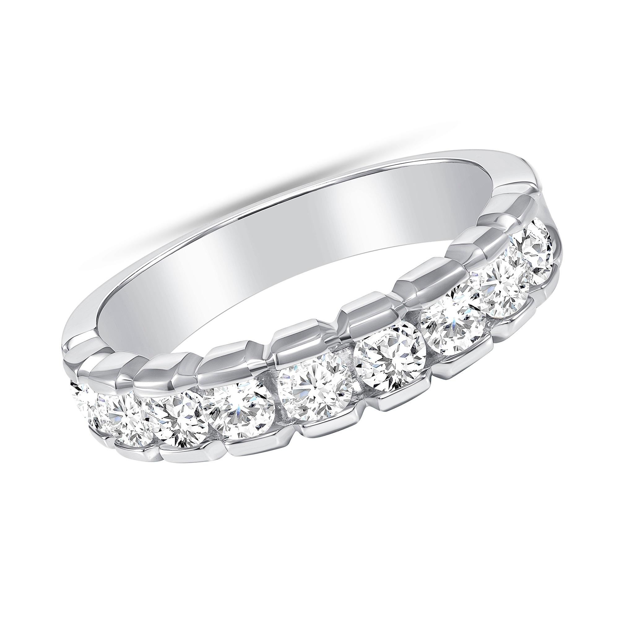 For Sale:  1.35 Ct. Tw. 9-Stone Channel Set Round Cut Diamond Band 3