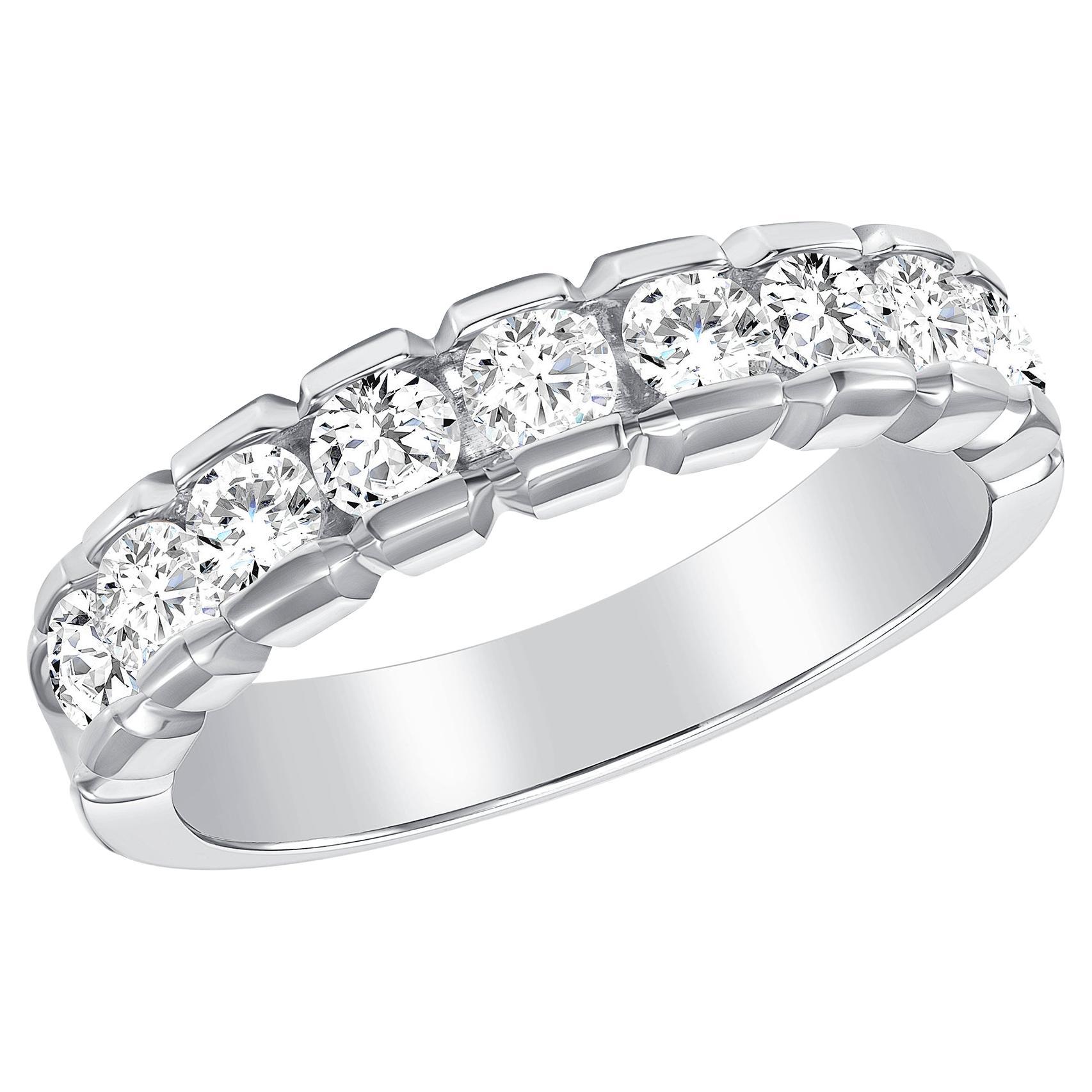 For Sale:  1.35 Ct. Tw. 9-Stone Channel Set Round Cut Diamond Band