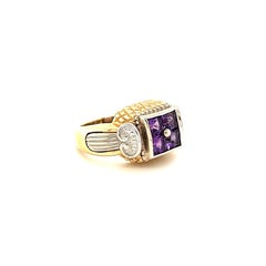 1.35 Carat Amethyst 14 Karat Yellow Gold Ring