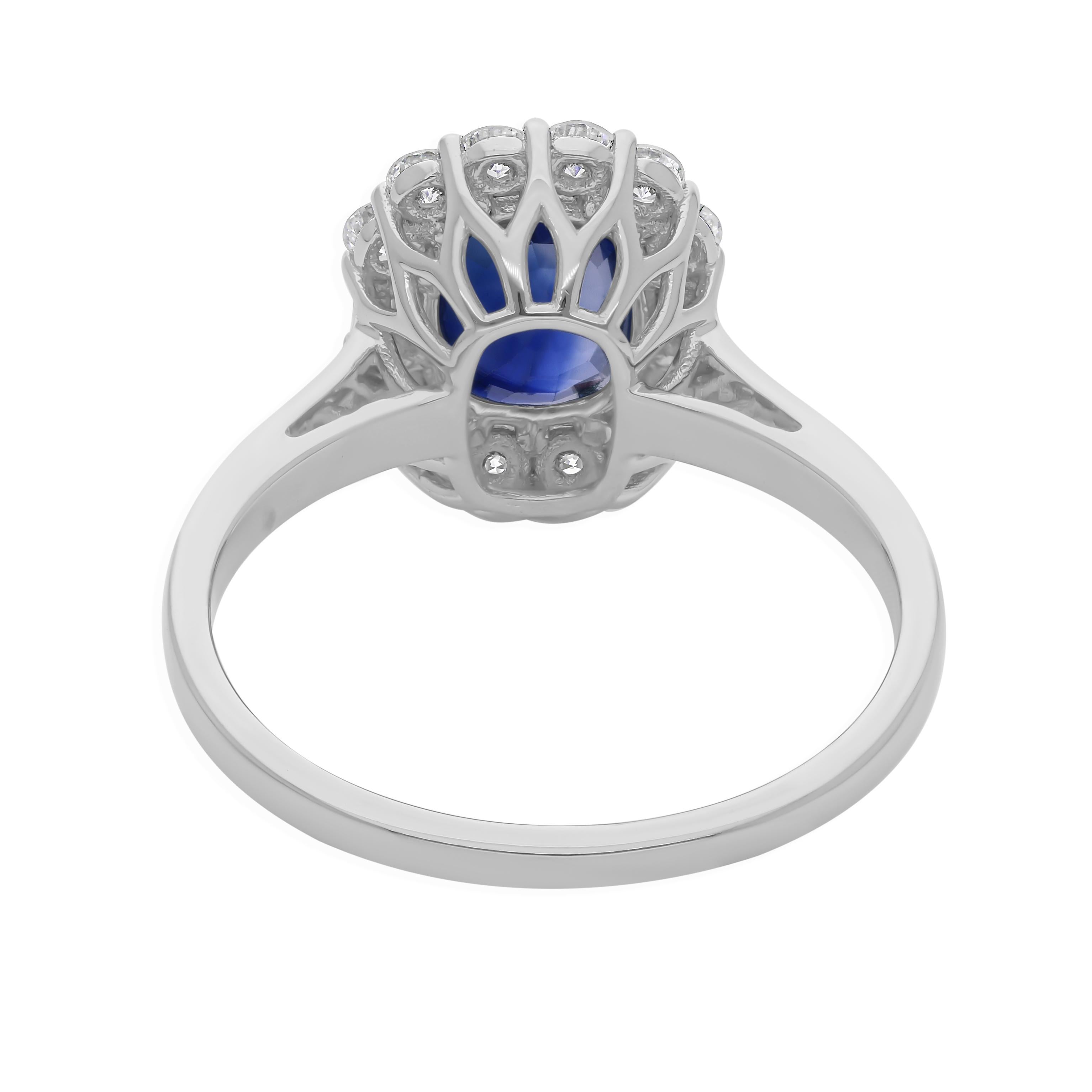 Dieser exquisite Ring ist aus 18-karätigem Gold gegossen und mit 1,35 Karat blauem Saphir und 0,43 Karat funkelnden Diamanten besetzt.

FOLLOW SPECTRUM JEWELS Storefront, um die neueste Collection'S und exklusive Stücke zu sehen. Spectrum Jewels ist