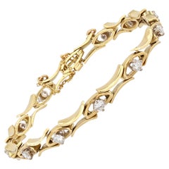 French 1, 35 carat Brillant Cut Diamond Gold Bracelet