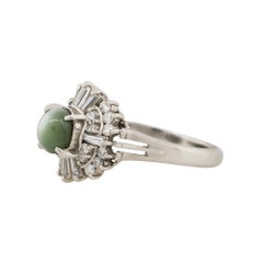 1.35 Carat Cats Eye and Diamond Cocktail Ring Platinum