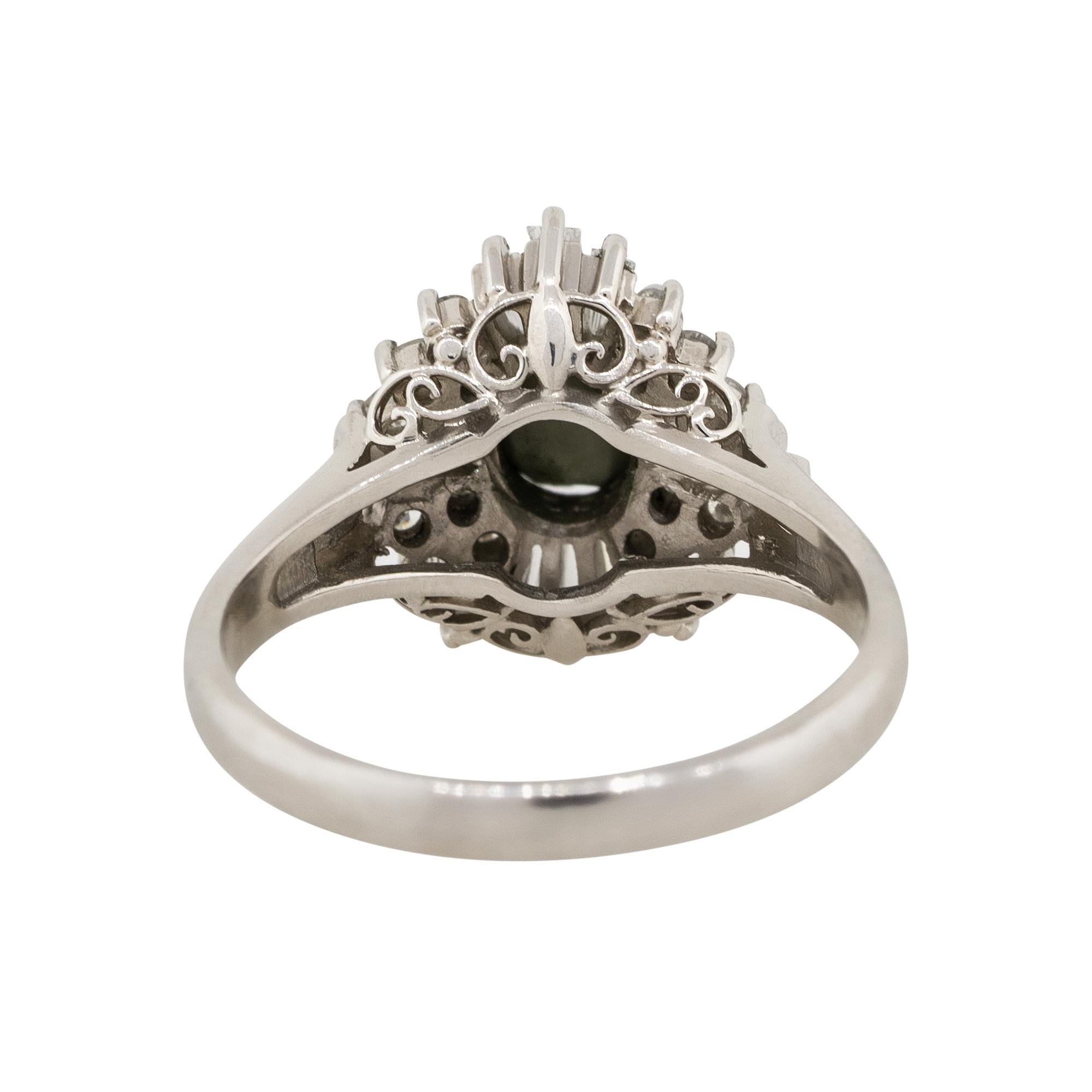 Anillo Cóctel Ojo de Gato y Diamante Platino 1,35 Quilates en venta 4