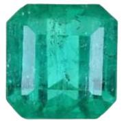 1.35 Carat Colombian Emerald Square Cut Loose Gemstone GIA Certified Vivid Green (Émeraude colombienne taillée en carré) en vente