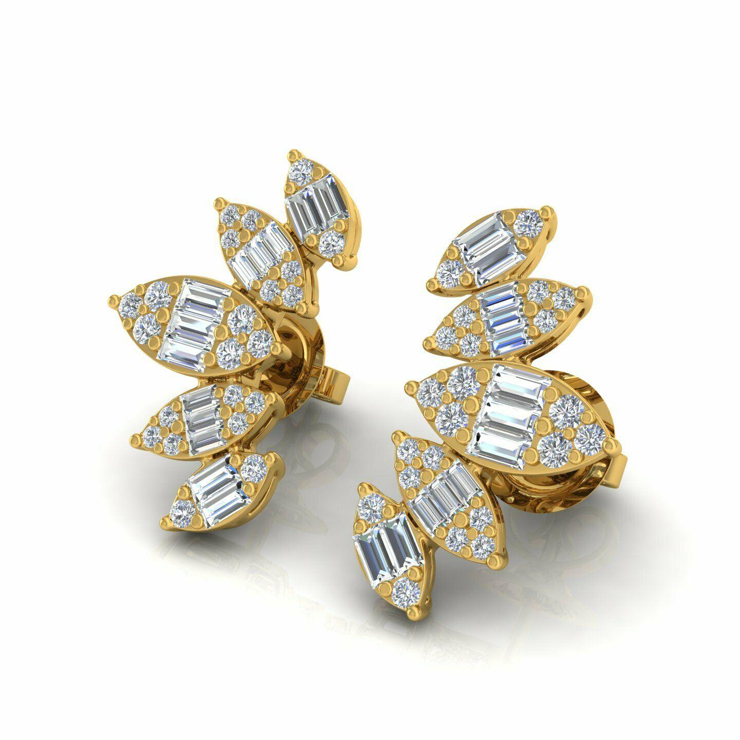 These stud earrings has been crafted from 18-karat gold and hand set with 1.35 carats of diamonds. Available in white, rose and yellow gold.  

FOLLOW MEGHNA JEWELS storefront to view the latest collection & exclusive pieces. Meghna Jewels is