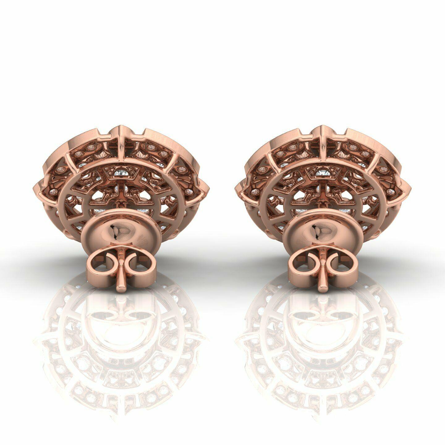 Moderno Orecchini tondi con diamante da 1,35 carati in oro 18 carati in vendita