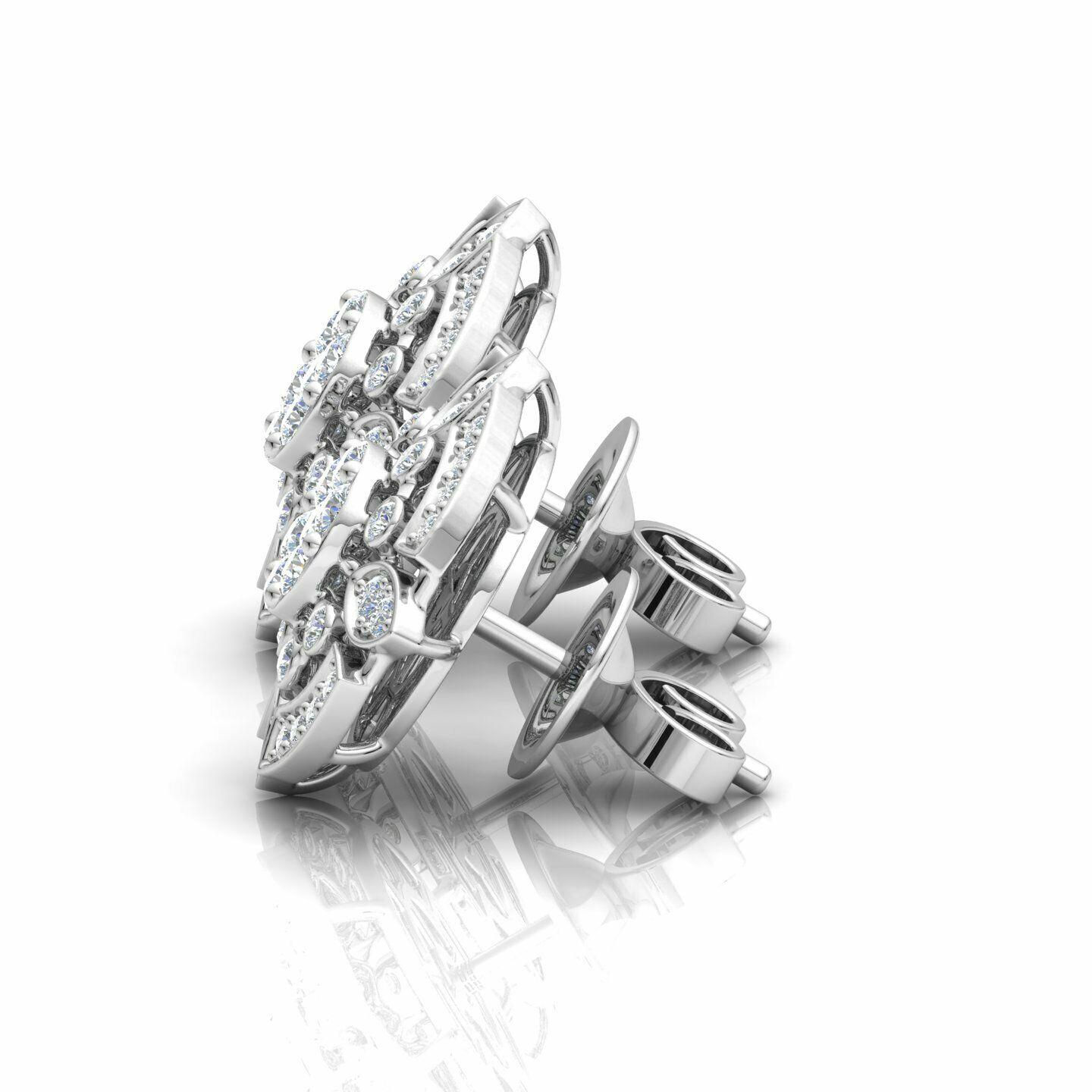 Orecchini tondi con diamante da 1,35 carati in oro 18 carati In condizioni Nuovo in vendita a Hoffman Estate, IL