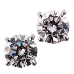 1.35 Carat Diamond Stud White Gold Earrings 1.35 Carat Diamond Stud White Gold Earrings