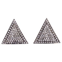 1.35 Karat Diamant-Dreieck-Manschettenknöpfe