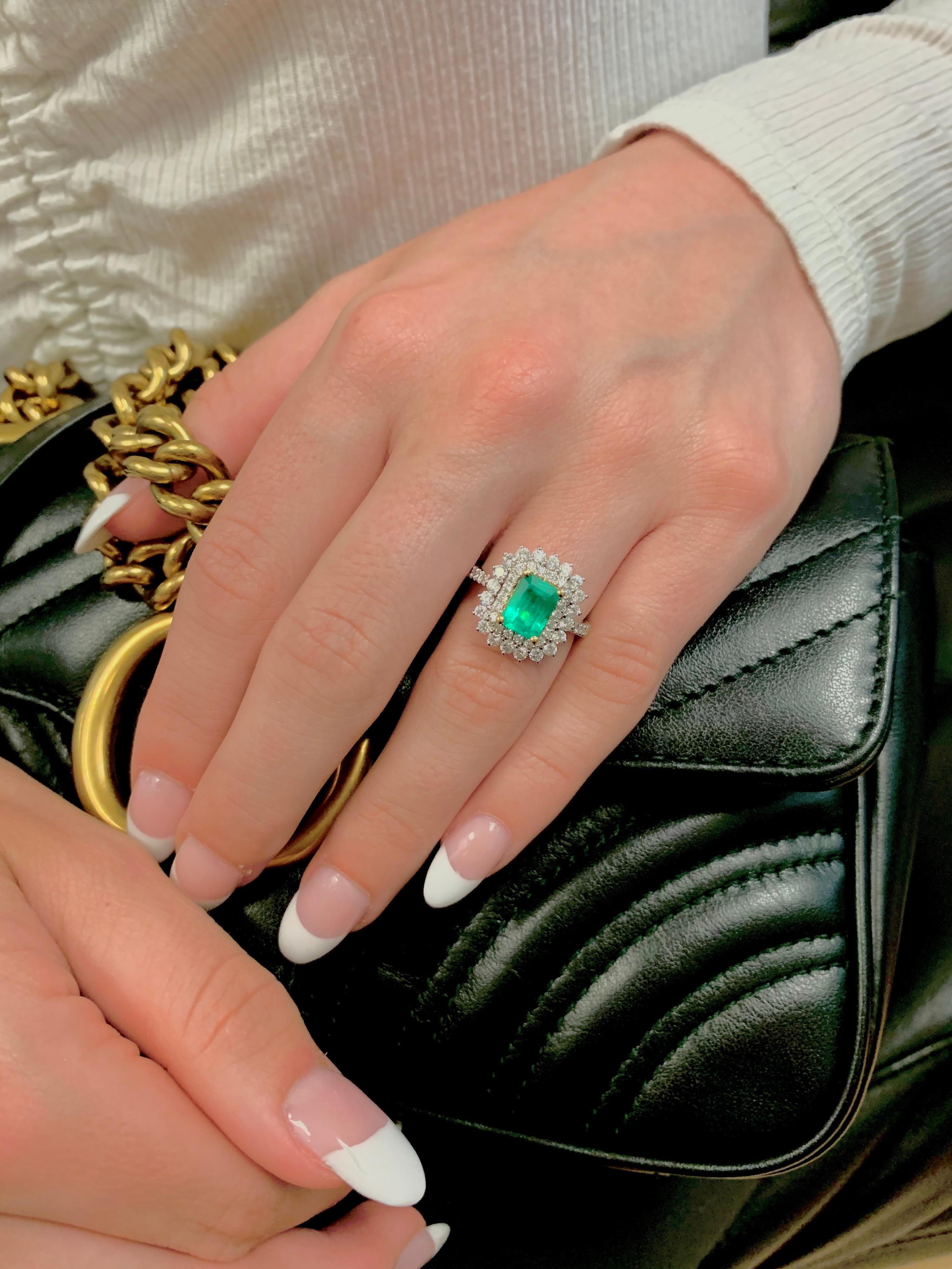 1.35 Carat Emerald Diamond Ring 2
