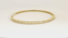 1.35 Carat Flexible Bangle Yellow Gold 14 Karat Bracelet