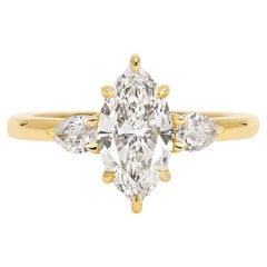 1.35 Carat Marquise Statement Brilliant White 14K White Gold Classic Charm
