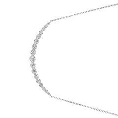 1.35 Carat Natural Diamond Necklace 14 Karat White Gold G SI Chain