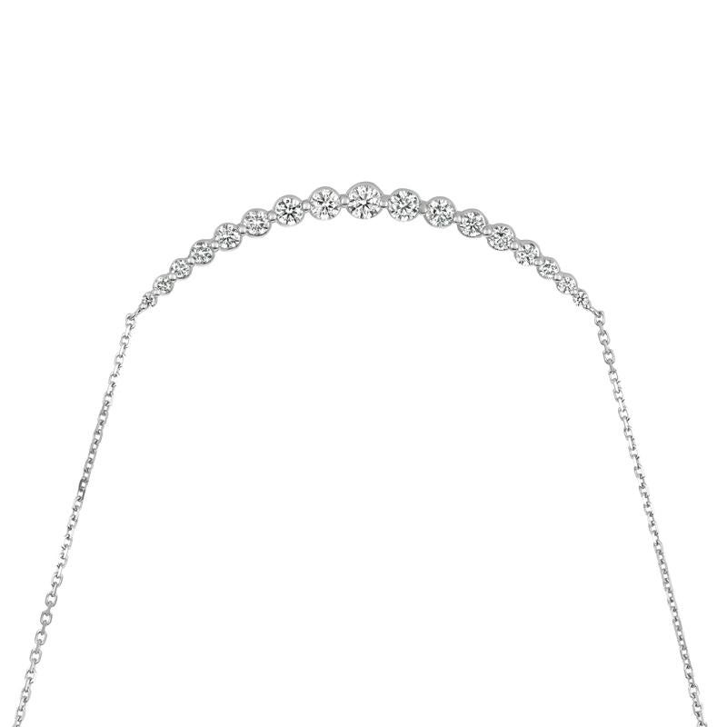 1,35 Karat natürlicher Diamant Halskette 14 Karat Weißgold G SI Kette (Zeitgenössisch) im Angebot