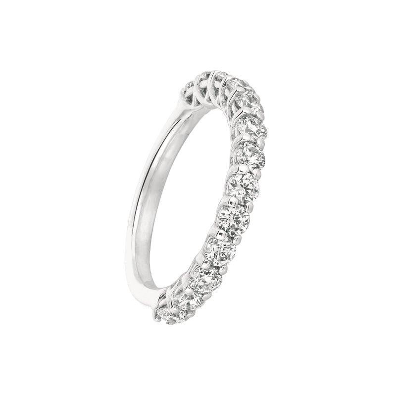 For Sale:  1.35 Carat Natural Diamond Ring Band G SI 14 Karat White Gold 13 Stones 2