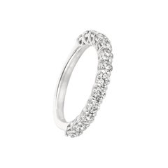 1.35 Carat Natural Diamond Ring Band G SI 14 Karat White Gold 13 Stones