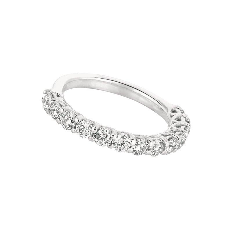 For Sale:  1.35 Carat Natural Diamond Ring Band G SI 14 Karat White Gold 13 Stones 3