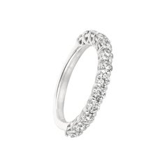 1.35 Carat Natural Diamond Ring Band G SI 14 Karat White Gold 13 Stones