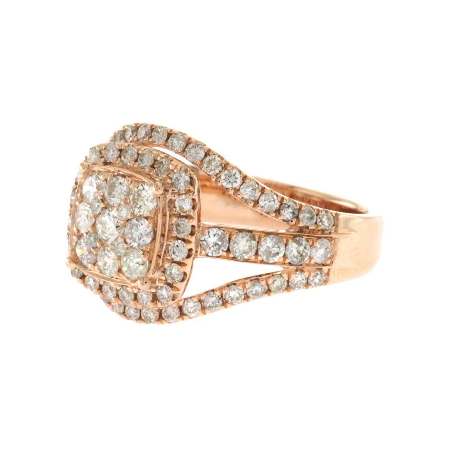 Top: 13.5 mm
Band Width: 4 mm
Metal: 14K Rose Gold 
Size: 6-9 ( Please message Us for your Size )
Hallmarks: 14K
Total Weight: 5.6 Grams
Stone Type: 1.35 CT G SI1 Diamonds
Condition: New
Estimated Retail Price: $2900
Stock Number: RAF8