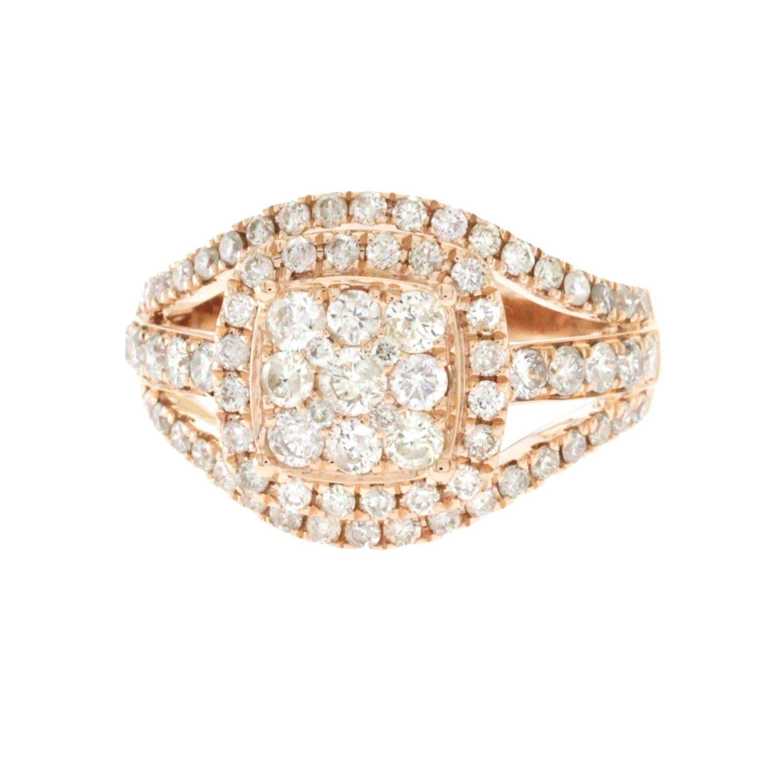 1.35 Carat Natural Diamonds G SI1 in 14 Karat Rose Gold Engagement Ring 2