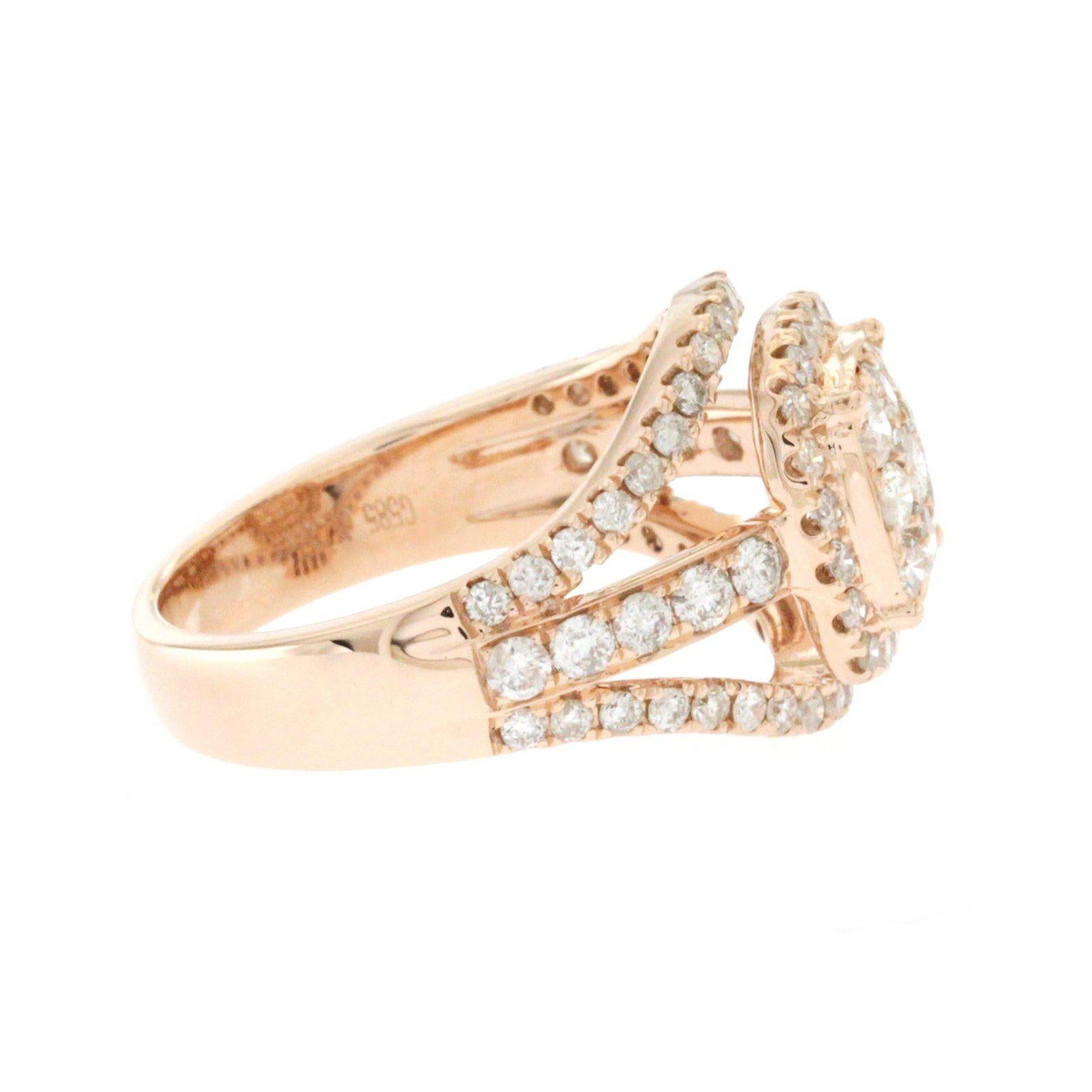1.35 Carat Natural Diamonds G SI1 in 14 Karat Rose Gold Engagement Ring 3