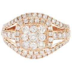 1.35 Carat Natural Diamonds G SI1 in 14 Karat Rose Gold Engagement Ring