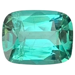 1.35 Carat Natural Loose Blue Green Tourmaline Cushion Shape Gemstone