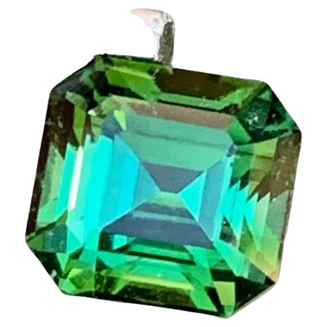1,35 carati di tormalina verde profonda naturale sfusa a forma di ottagono per gioielli